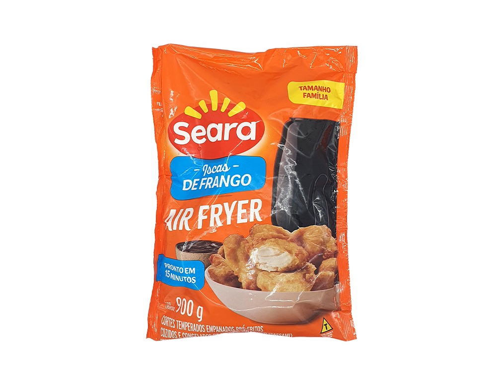 ISCAS DE FRANGO EMPANADAS CONGELADAS SEARA 900 G (CX 5 PCT)